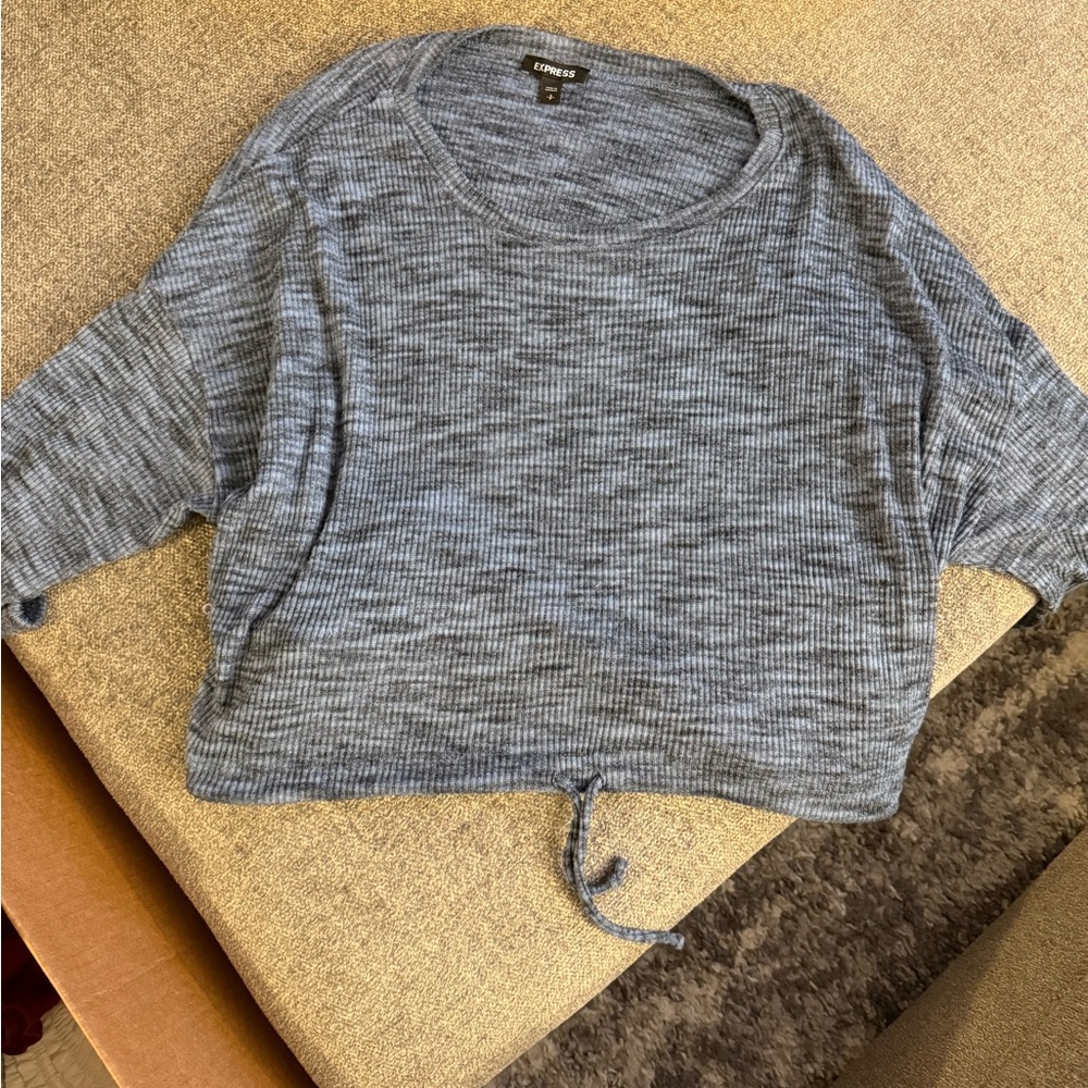 Express Heathered Blue Knit Top